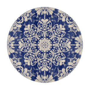 Blauw : Elegant naadloos patroon. Snijplank