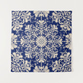 Blauw : Elegant naadloos patroon. Wandkleed (Voorkant (horizontaal))