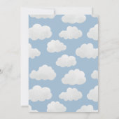 Blauw elegant Oh Baby shower modern stijlvol Kaart (Achterkant)