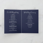 Blauw Elegant Onderschrift Bruiloft Programma (Binnen)