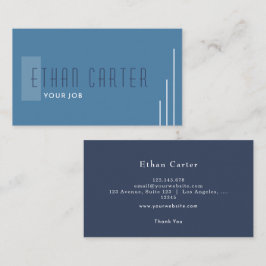 Blauw Elegant Professioneel Monogram Visitekaartje