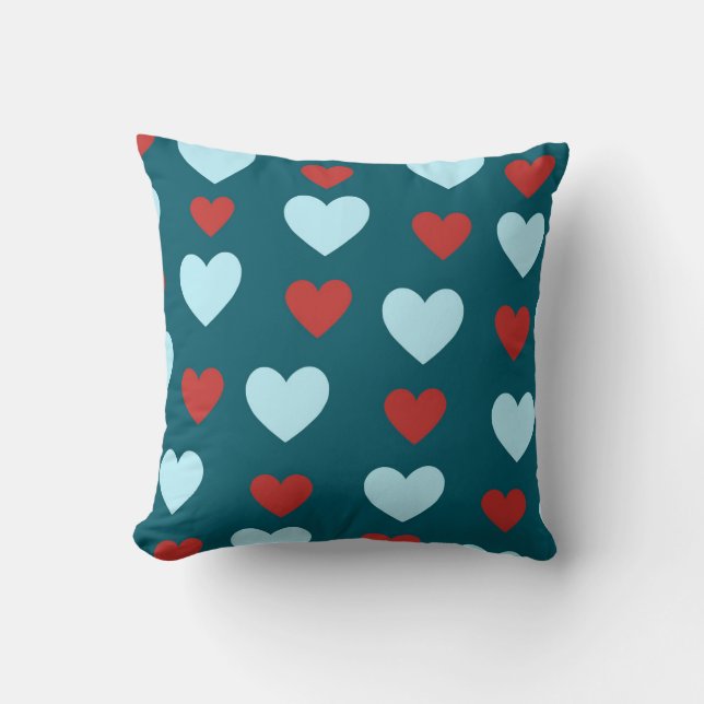 Blauw Elegant Schattige Gezellig Modern Romantisch Kussen (Voorkant)