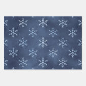 Blauw Elegant Sneeuwvlok | Kerstvakantie Inpakpapier Vel (Voorkant 3)