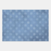 Blauw Elegant Sneeuwvlok | Kerstvakantie Inpakpapier Vel (Voorkant)