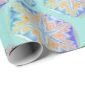 Blauw Elegant Snowflake Snowstorm patroon Cadeaupapier (Rol Hoek)