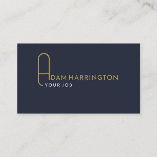 Blauw | Elegant standaard QR-code Visitekaartje (Voorkant)