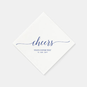 Blauw   Elegant Stylish Lettering Cheers Party Servet