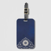 Blauw elegant Turks ontwerp Bagagelabel (Voorkant (verticaal))