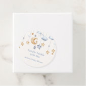 Blauw Elegant Twinkle Twinkle Baby shower Bedankjes Labels (In situ)