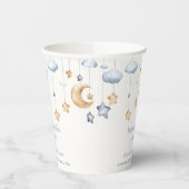 Blauw Elegant Twinkle Twinkle Baby shower Papieren Bekers (Links)