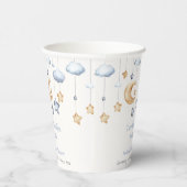 Blauw Elegant Twinkle Twinkle Baby shower Papieren Bekers (Rechts)