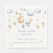 Blauw Elegant Twinkle Twinkle Baby shower Servet (Voorkant)
