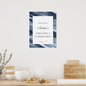 Blauw Elegant Welkom Communie Doop Bevestiging Poster (Keuken)