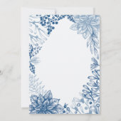 Blauw Elegant Winter Kerstmis Verjaardagsfeest Kaart (Achterkant)