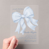 Blauw elegante bruiloft feest acryl uitnodigingen (Insitu (Draagbaar))