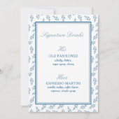 Blauw Elegante Klassieke Trouwkaarten & Geschenken (Voorkant)