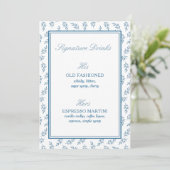 Blauw Elegante Klassieke Trouwkaarten & Geschenken (Staand voorkant)