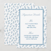 Blauw Elegante Klassieke Trouwkaarten & Geschenken (Voorkant / Achterkant)