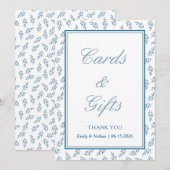 Blauw Elegante Klassieke Trouwkaarten & Geschenken (Voorkant / Achterkant)