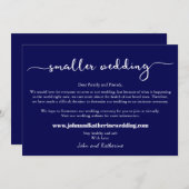 Blauw Elegante Kleinere Trouw Aankondiging (Voorkant / Achterkant)