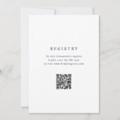 Blauw Elegante Monogram QR Code Bruidsfeest Kaart (Achterkant)