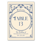 Blauw Elegante Mystieke Tarot bruiloft Kaart (Achterkant)