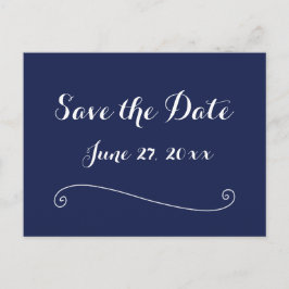 Blauw Elegante Save The Date-ansichtkaarten Aankondigingskaart