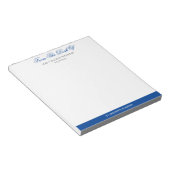Blauw elegante scriptnotitie van schoolhoofd notitieblok (Schuin)