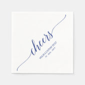 Blauw | Elegante stijlvolle lettertypografie proos Servet (Voorkant)