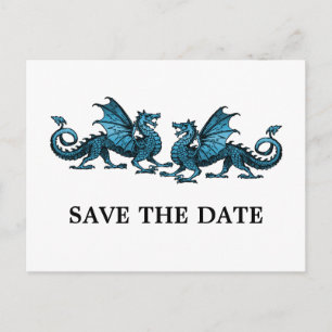 Blauw elegante tekenreeksen opslaan het Briefkaart