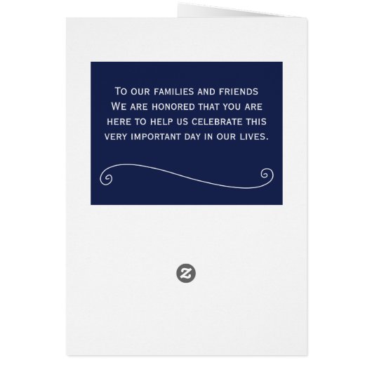 Blauw Elegante Trouwprogramma's (Achterkant)