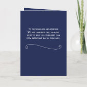 Blauw Elegante Trouwprogramma's Programma (Achterkant)