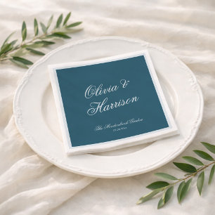 Blauw Elegante Trouwservetten met Zeevaart Thema Servet