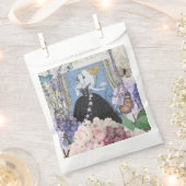 Blauw Elegante Vrouw Bloemen Fancy jurk Bedankzakje (Geknipt)