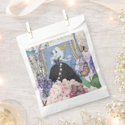 Blauw Elegante Vrouw Bloemen Fancy jurk Bedankzakje (Geknipt)