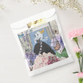 Blauw Elegante Vrouw Bloemen Fancy jurk Bedankzakje (Gezegeld)