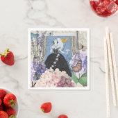 Blauw Elegante Vrouw Bloemen Fancy jurk Servet (Insitu)