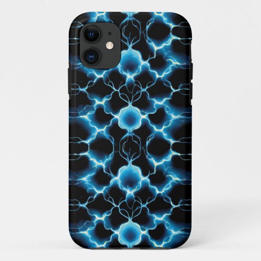 Blauw Elektrisch Synapse Herhalend Patroon Case-Mate iPhone Case (Achterkant)
