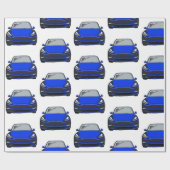 Blauw Elektrisch Voertuig SUV Auto Cadeaupapier (Vlak)