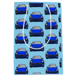 Blauw Elektrisch Voertuig SUV Auto Gift Bag Medium Cadeauzakje