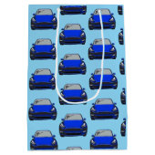 Blauw Elektrisch Voertuig SUV Auto Gift Bag Medium Cadeauzakje (Achterkant)