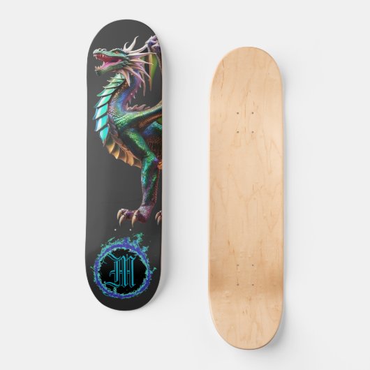 *~* Blauw Element AP88 Elementaire Dragon Fierce Persoonlijk Skateboard (Voorkant)