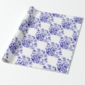 Blauw element voor uierstijl cadeaupapier (Uitgerold)