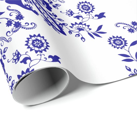 Blauw element voor uierstijl cadeaupapier (Rol Hoek)