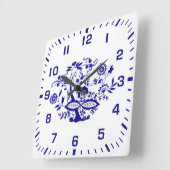 Blauw element voor uierstijl vierkante klok (Hoek)