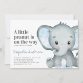 Blauw Elephant Little Peanut Baby shower Kaart (Voorkant)