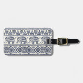 Blauw Elephant Patroon Bagagelabel (Voorkant horizontaal)