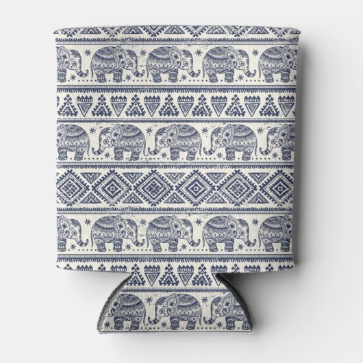 Blauw Elephant Patroon Blikjeskoeler (Voorkant)