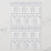 Blauw Elephant Patroon Briefpapier (Voorkant)