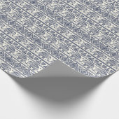 Blauw Elephant Patroon Cadeaupapier (Hoek)